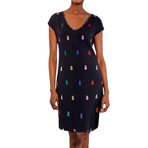 SOLD Boden | Pineapple Polly Colorful Embroidered Dress Size 6L - Picture 1 of 6